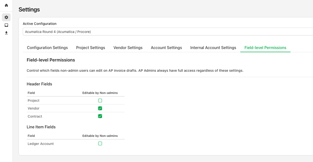 Filed-Level Permissions Settings