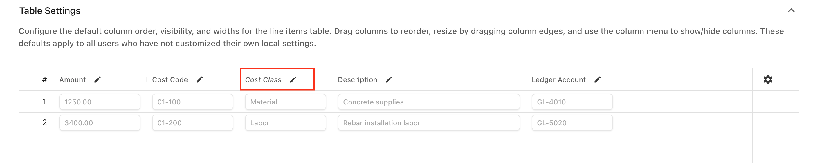 Field Config Settings