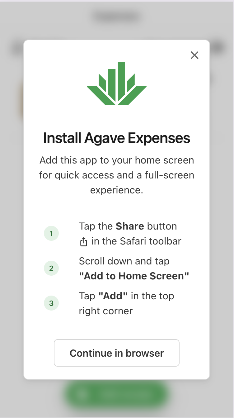 Add to homescreen