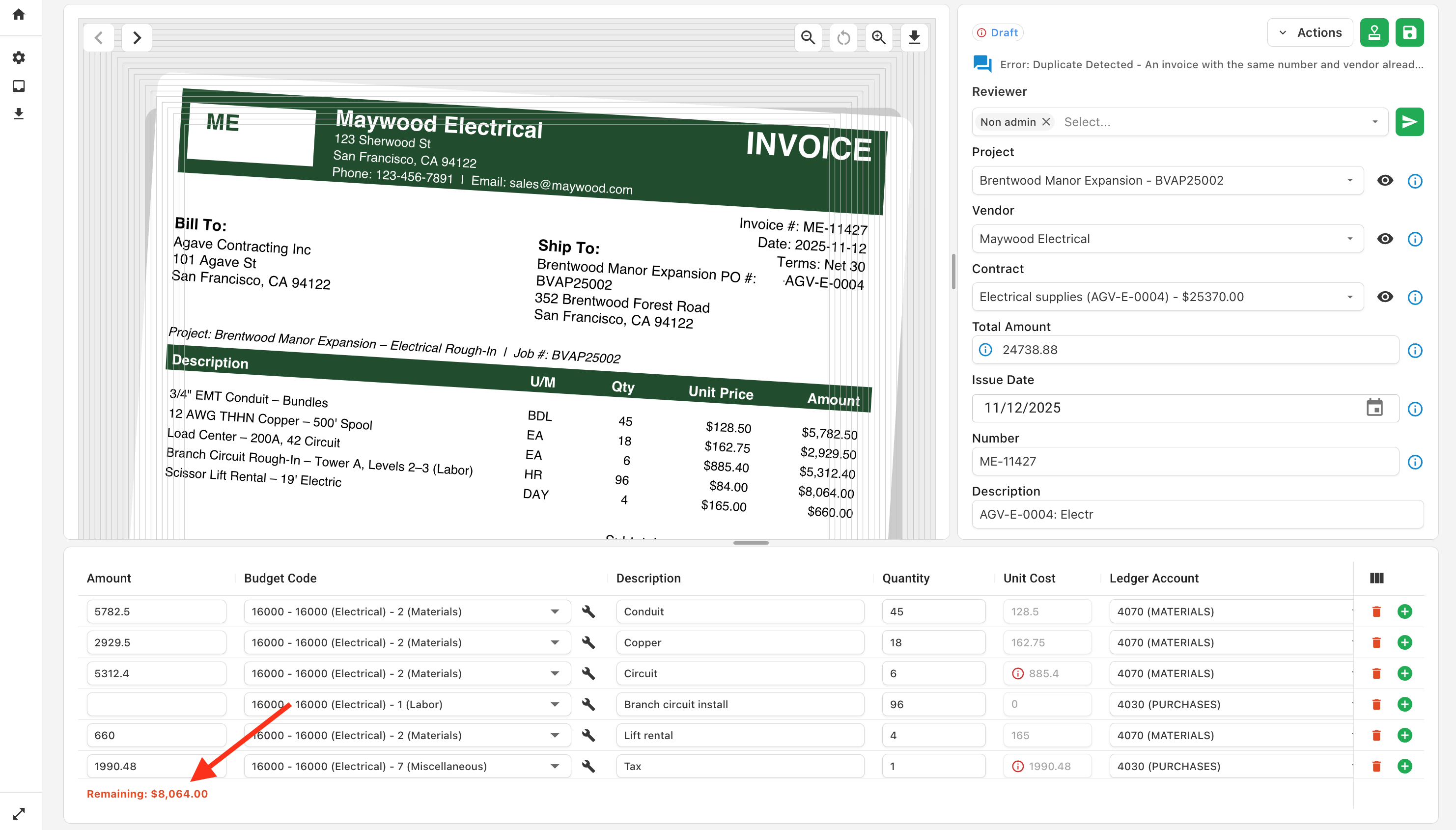 Committed Invoice Allocation