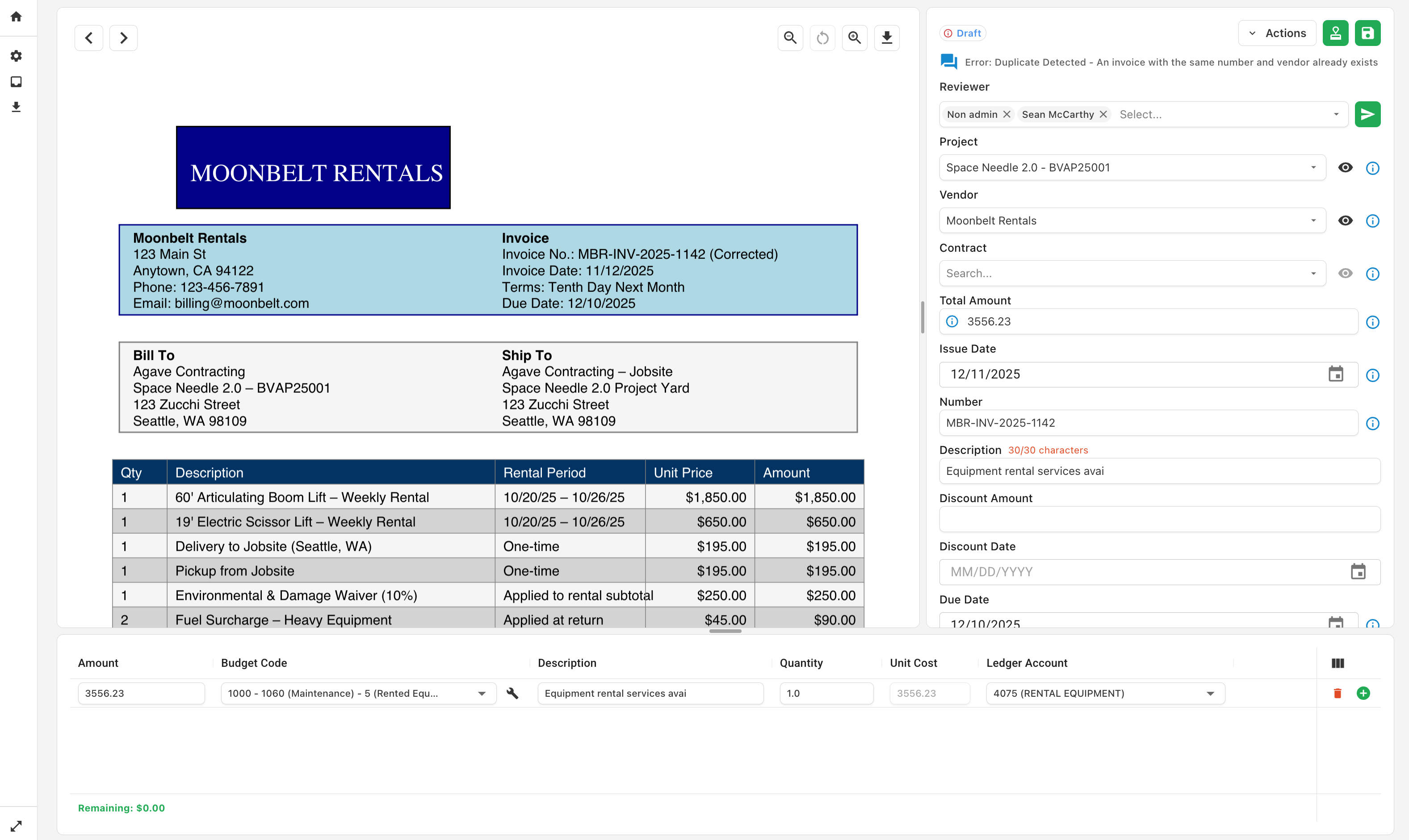Aggregate Line Items Enabled