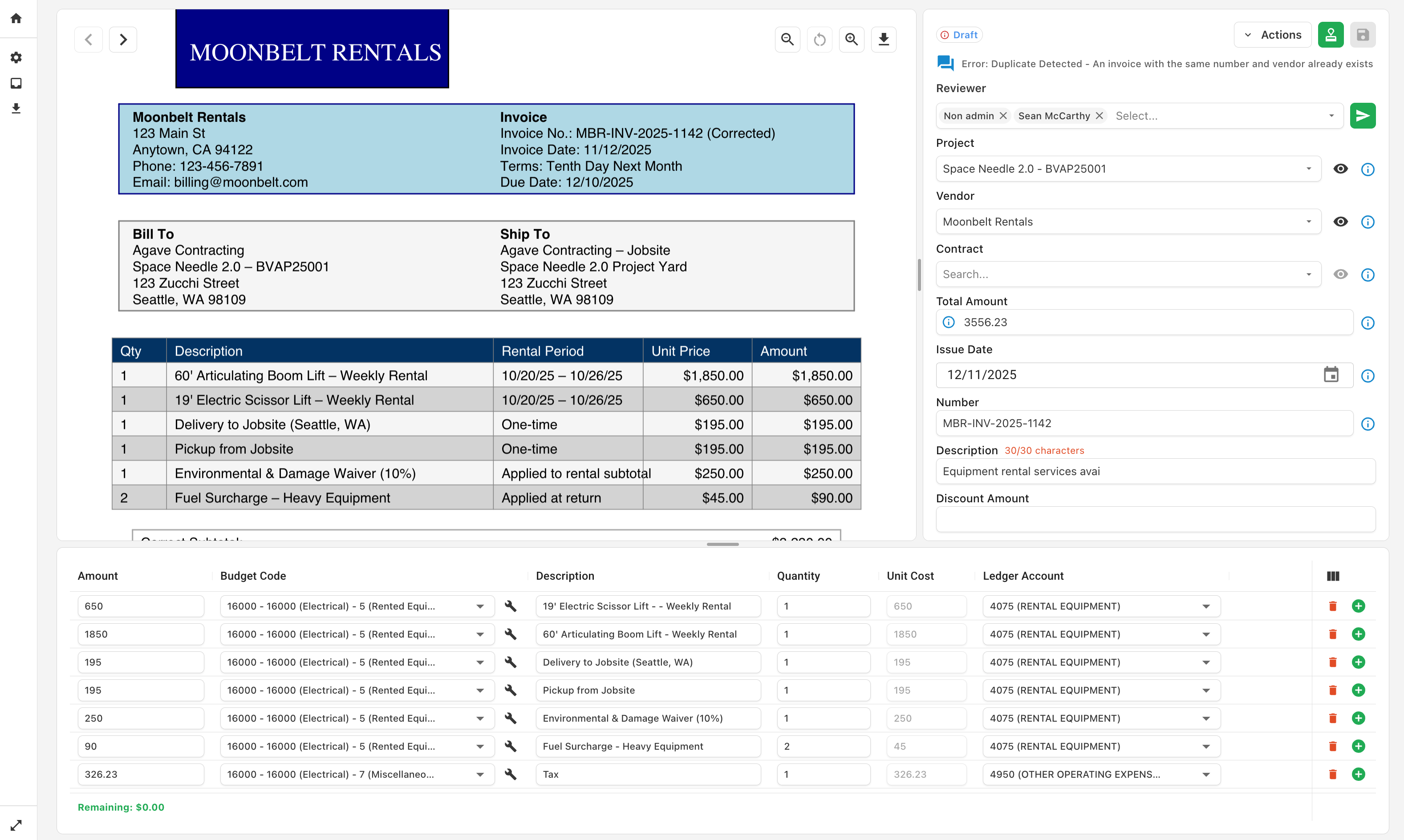Aggregate Line Items Disabled