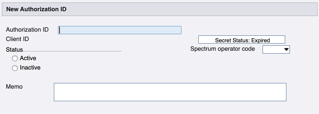 Authorization ID details