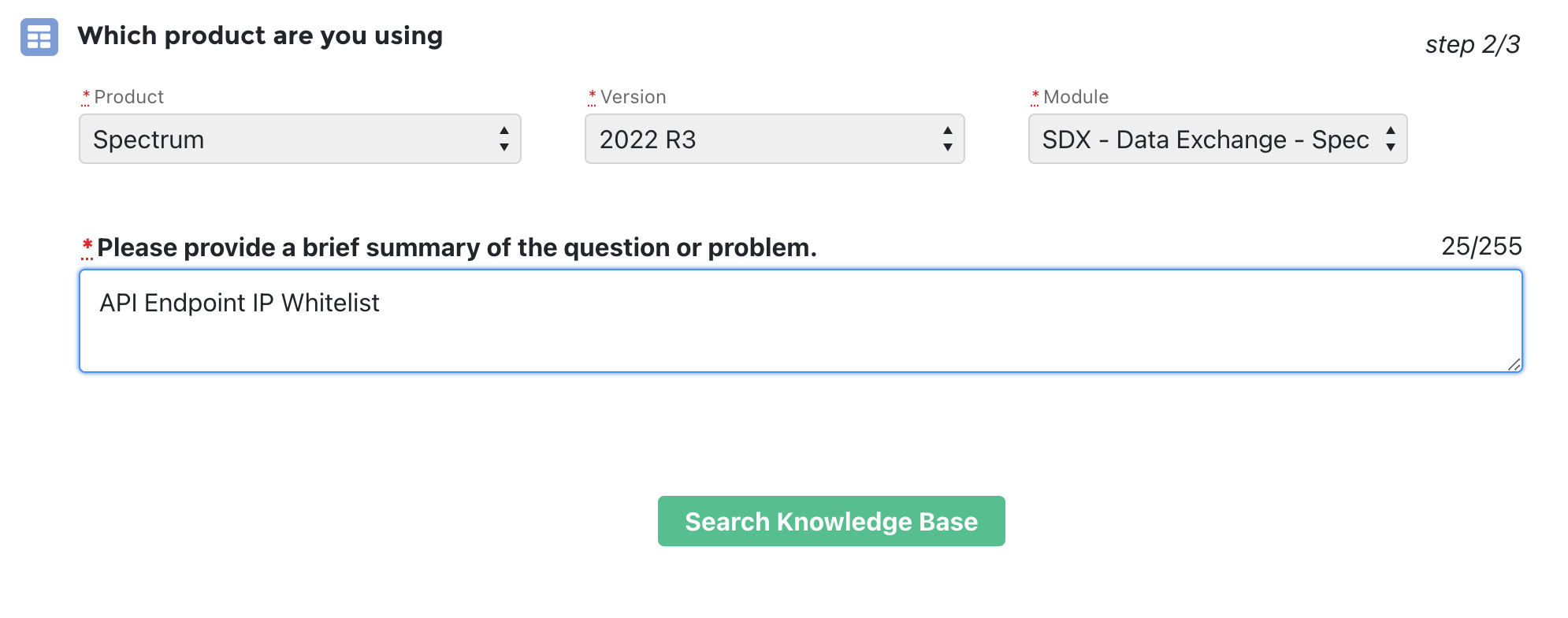 Spectrum product search